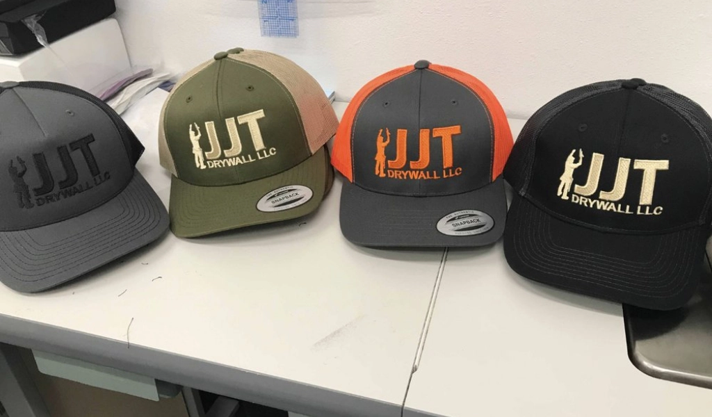 Work hats with custom branding.