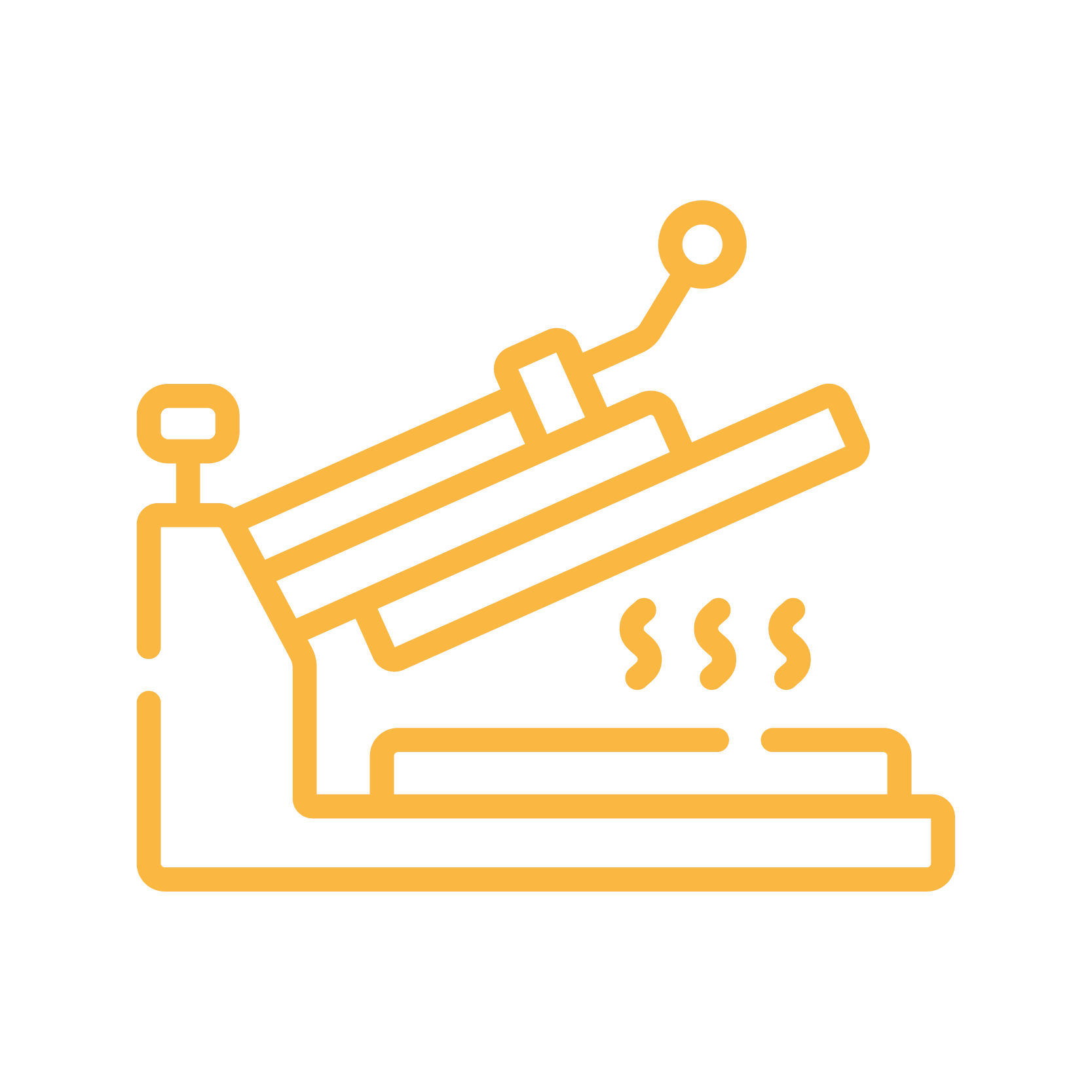 Heat press yellow icon.