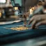 A machine adding embroidery to a piece of clothing in a local print shop.