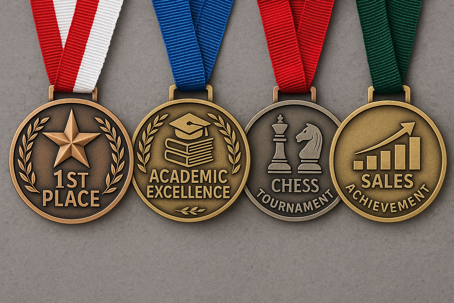 Austin Custom Gifts & Awards personalized medals for athletics and achievements