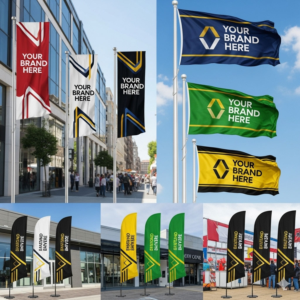 Austin Marketing Banners custom printed flags for indoor and outdoor branding
