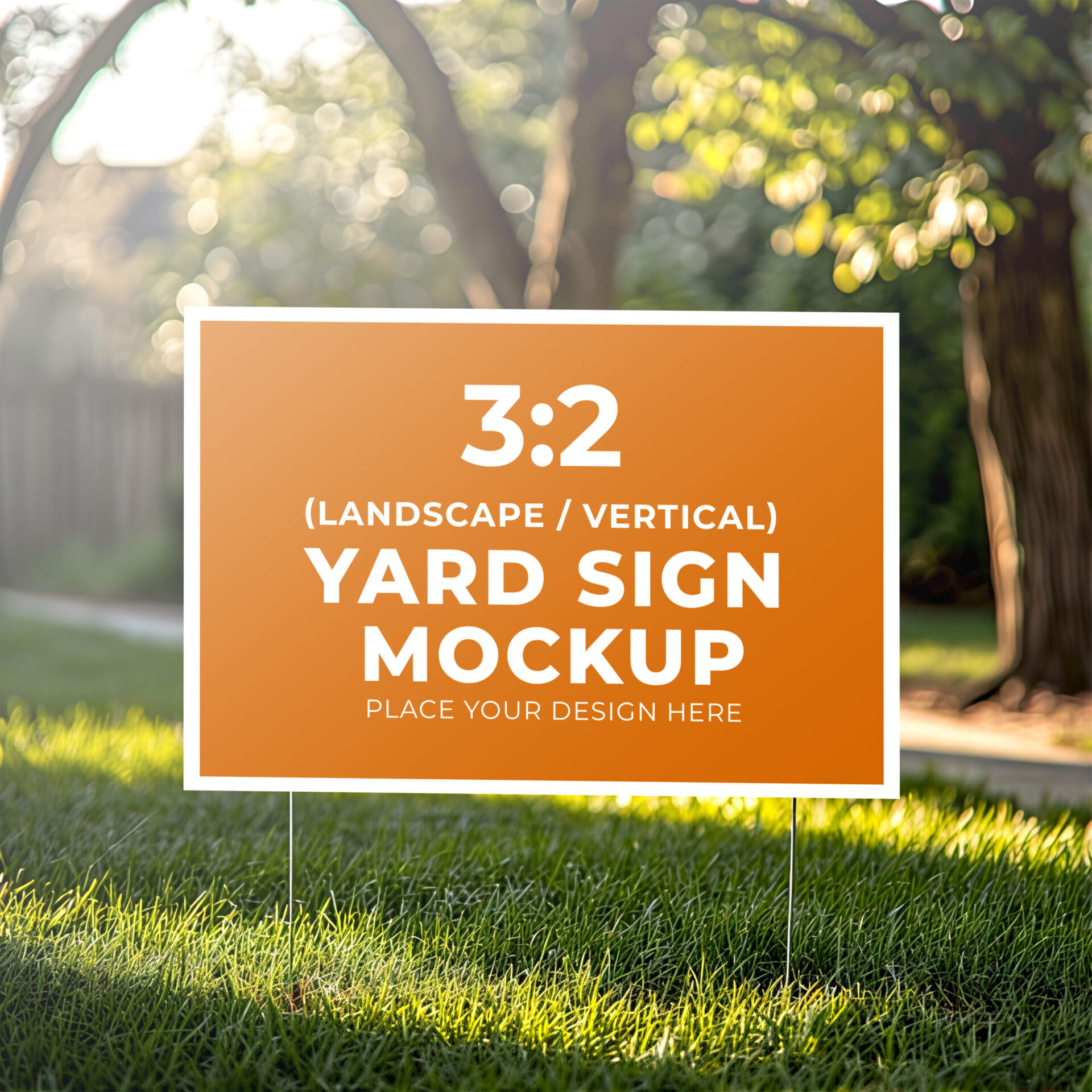 custom yard sign mock up in yard of austin tx